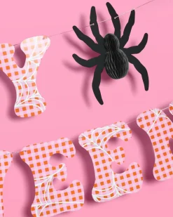 New xo, Fetti Pink Gingham Happy Halloween Banner