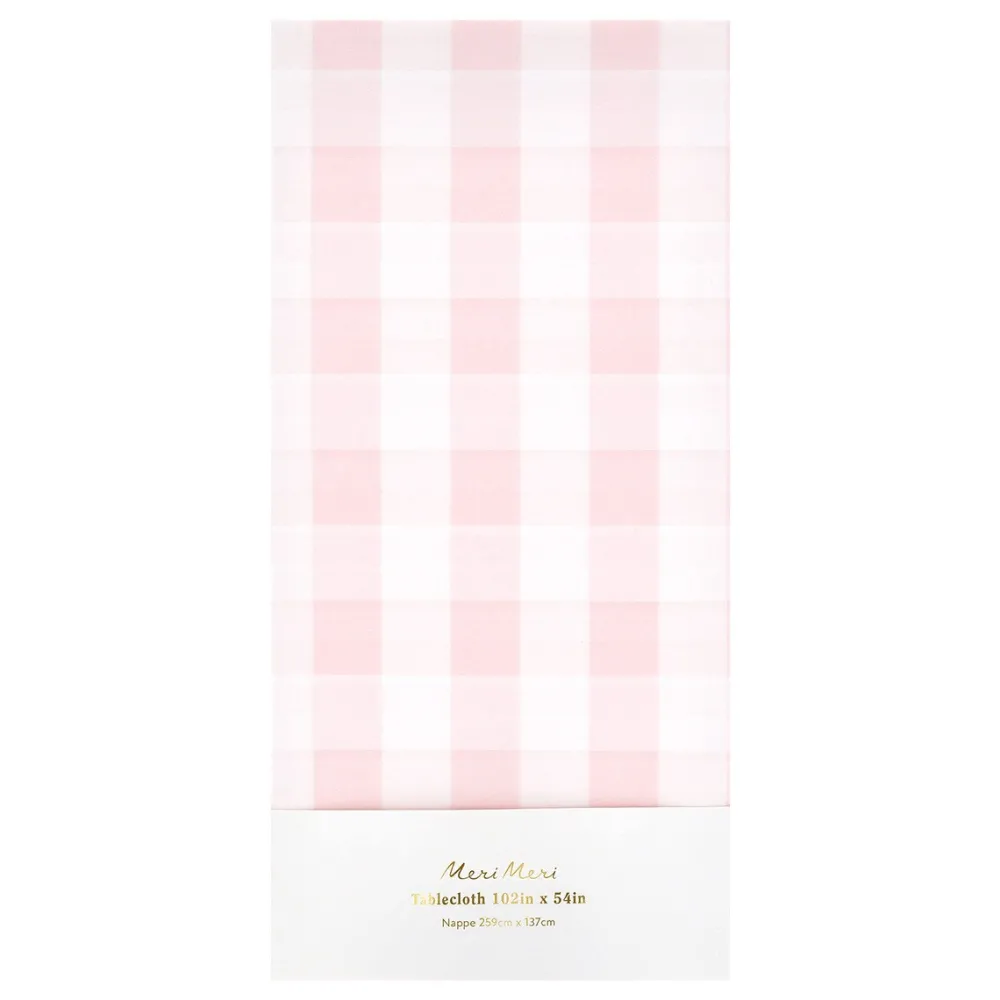 Clearance Meri Meri Pink Gingham Paper Tablecloth