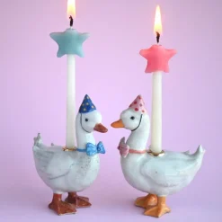 Camp Hollow Pink Goose Birthday Candle Holder