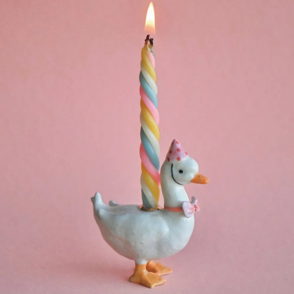 Camp Hollow Pink Goose Birthday Candle Holder