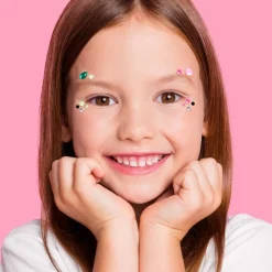 xo, Fetti Pink & Green Face Gems - Emerald & Rose Set