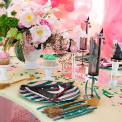 Outlet Bonjour Fete Pink & Green Signature Cabana Stripe Large Plates