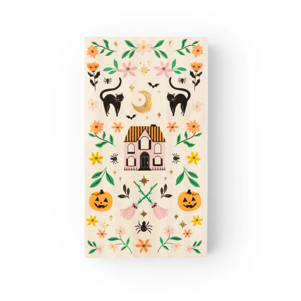 Bonjour Fete Pink Haunted House Cottagecore Guest Towels
