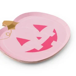 Bonjour Fete Pink Jack-O-Lantern Small Plates