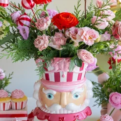 New December Diamonds Pink Nutcracker Cookie Jar