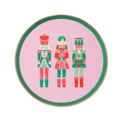 New Bonjour Fete Pink Nutcracker Dessert Plates