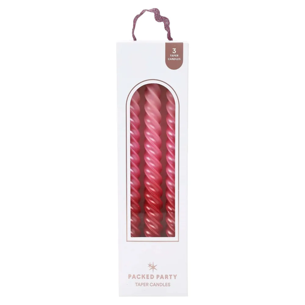 Clearance Packed Party Pink Ombre Taper Candles