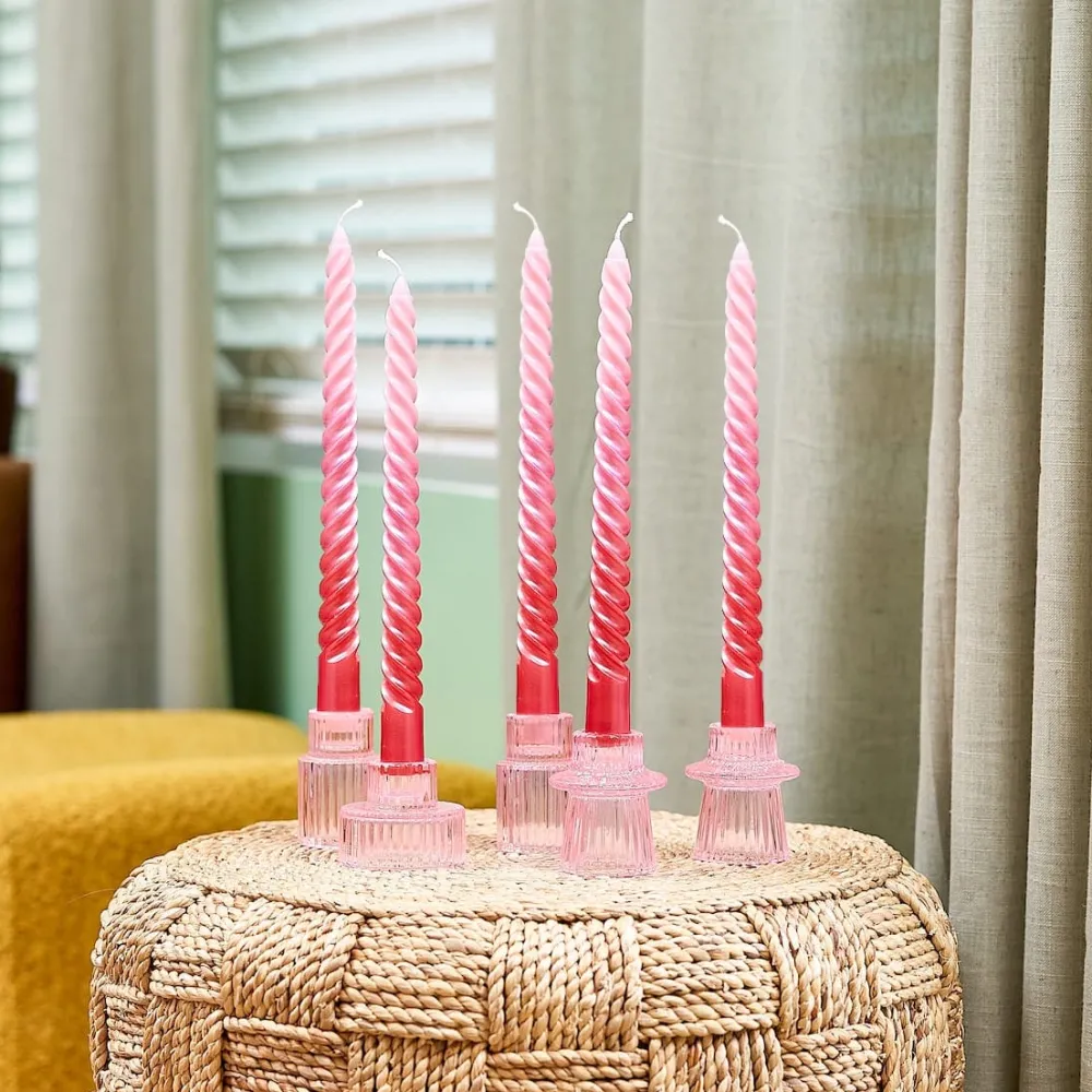 Clearance Packed Party Pink Ombre Taper Candles