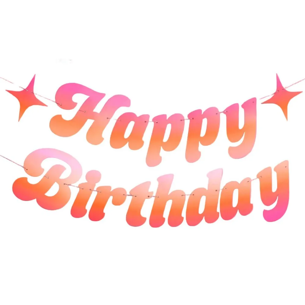 Outlet xo, Fetti Pink & Orange Happy Birthday Banner