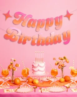 Outlet xo, Fetti Pink & Orange Happy Birthday Banner