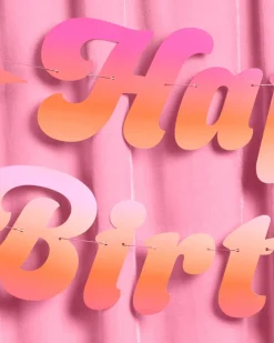 Outlet xo, Fetti Pink & Orange Happy Birthday Banner