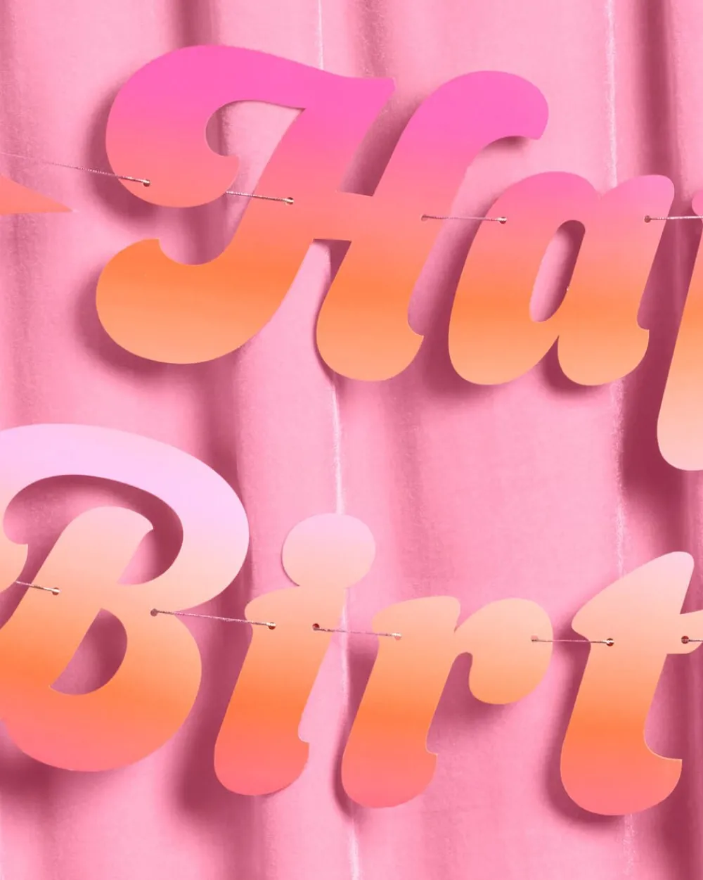 Outlet xo, Fetti Pink & Orange Happy Birthday Banner