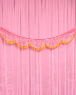 xo, Fetti Pink Orange Scallop Fringe Banner