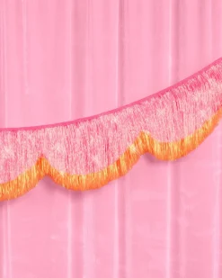 xo, Fetti Pink Orange Scallop Fringe Banner