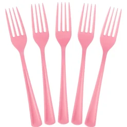 Sale Crown Display Pink Plastic Forks