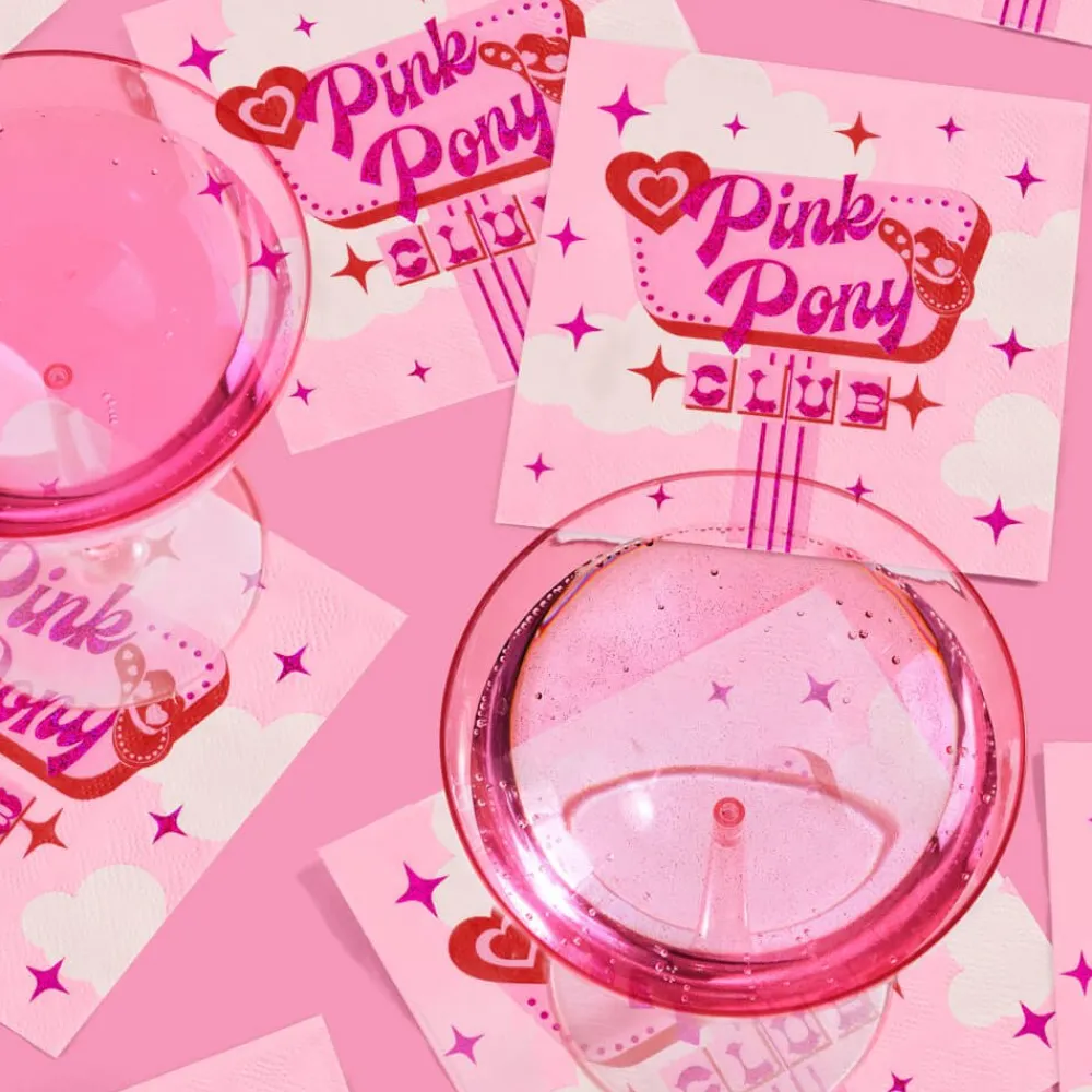 xo, Fetti Pink Pony Club Cocktail Napkins