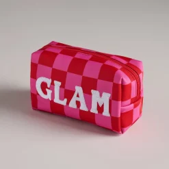 Outlet Shiraleah Retail Pink & Red Checkered "Glam" Zip Pouch