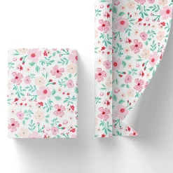 Sale Bonjour Fete Pink & Red Floral Gift Wrap