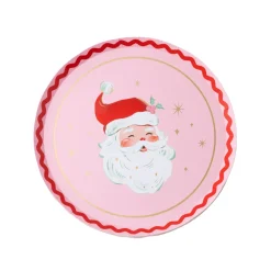 Online Bonjour Fete Pink & Red Jolly Santa Small Plates