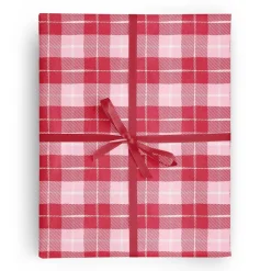 New Vivie and Ash Pink & Red Plaid Wrapping Paper