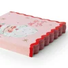 Hot Bonjour Fete Pink & Red Santa Large Napkins