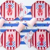 Outlet Bonjour Fete Pink & Red Signature Cabana Stripe Plates
