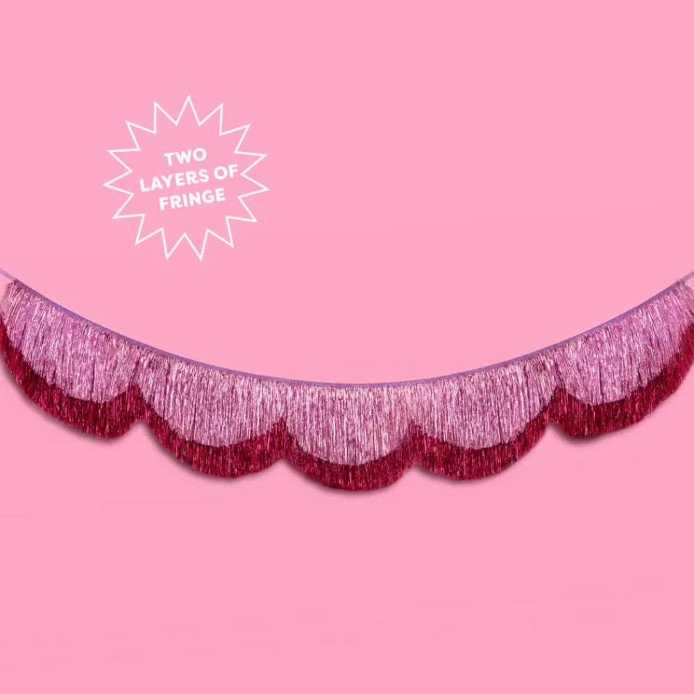 Best xo, Fetti Pink Scalloped Fringe Banner