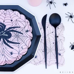 Online Bonjour Fete Pink Spider Web Small Plates