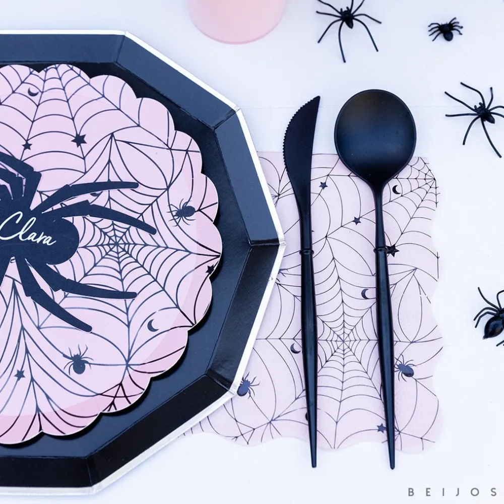 Online Bonjour Fete Pink Spider Web Small Plates