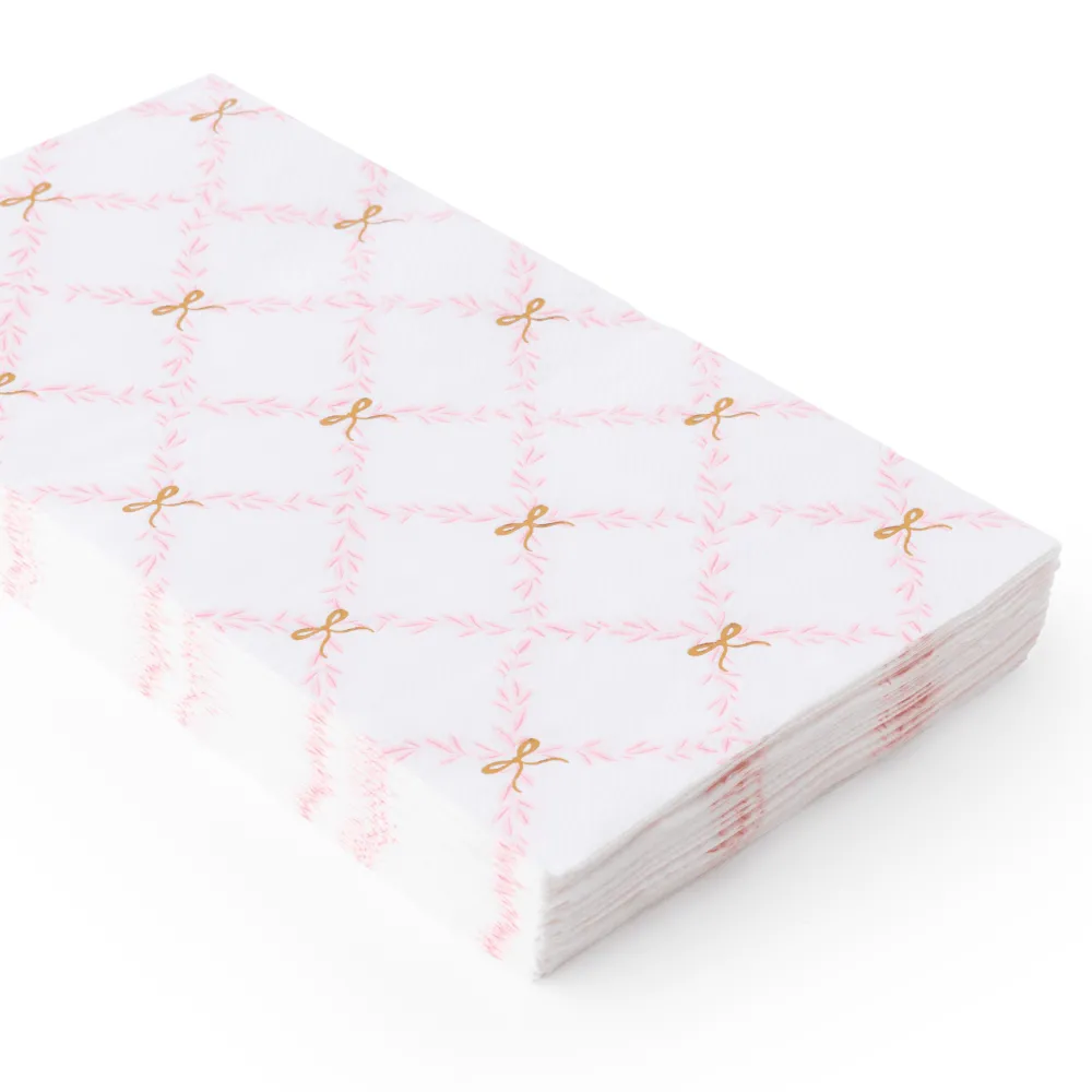 Best Bonjour Fete Pink Trellis Guest Towels