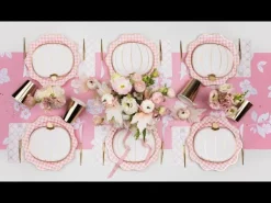 Best Bonjour Fete Pink Trellis Guest Towels
