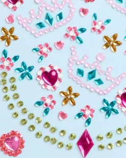 New xo, Fetti Princess Face Gems - Crown & Heart Set