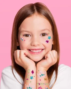 New xo, Fetti Princess Face Gems - Crown & Heart Set