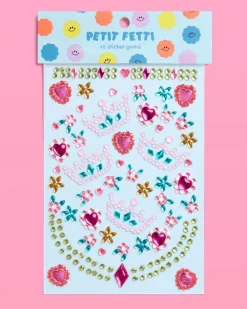 New xo, Fetti Princess Face Gems - Crown & Heart Set