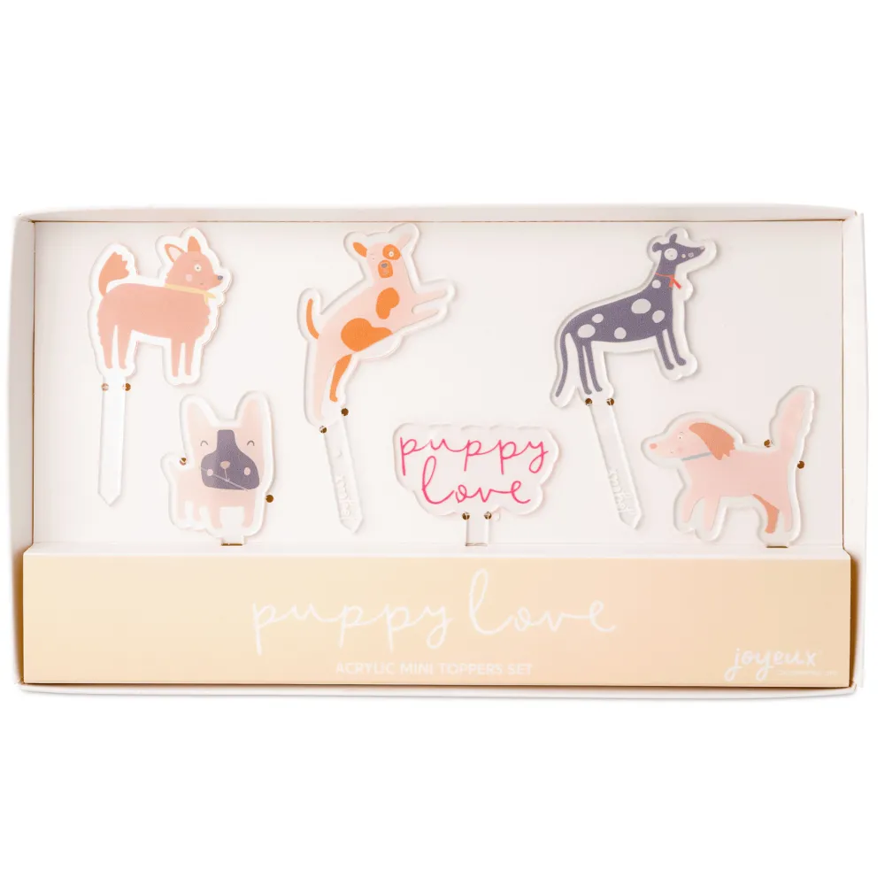 Sale Joyeux Company Puppy Love Acrylic Cake Toppers