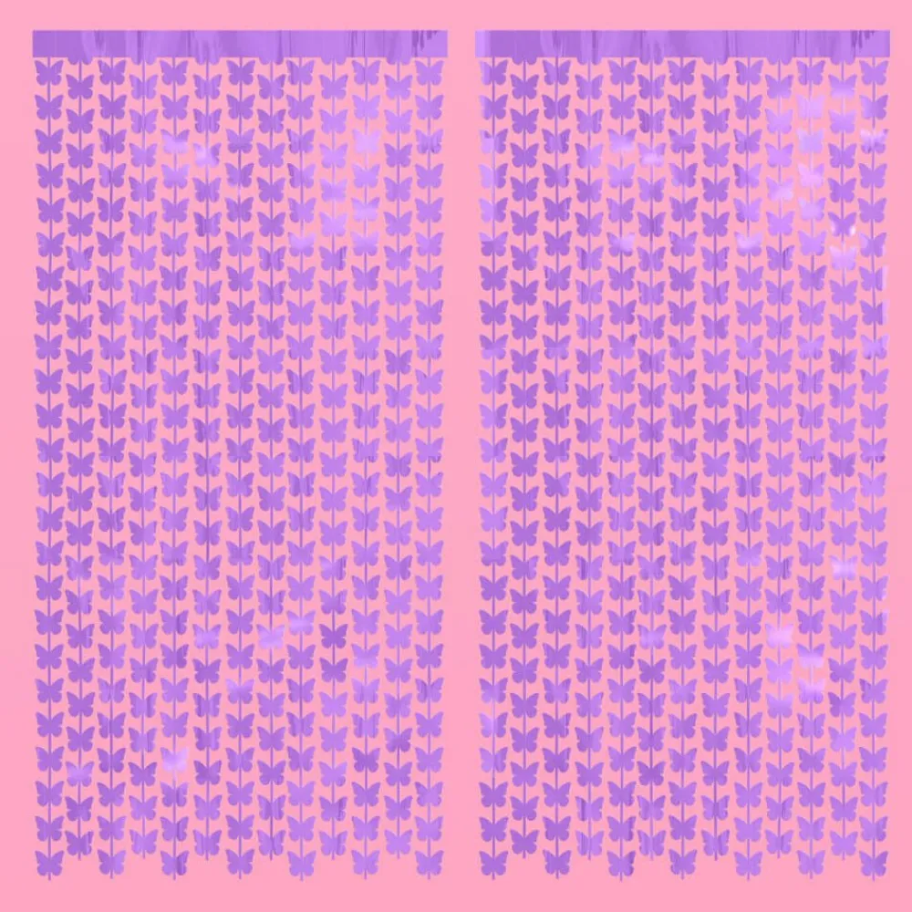 Sale xo, Fetti Purple Butterfly Curtain Backdrop