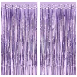 New xo, Fetti Purple Foil Fringe Curtain Backdrop