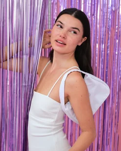 New xo, Fetti Purple Foil Fringe Curtain Backdrop