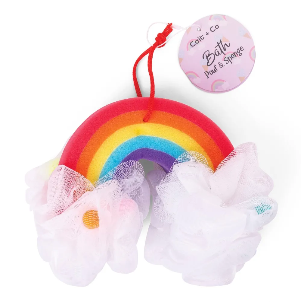 Sale Cait + Co Rainbow Bath Poof & Sponge