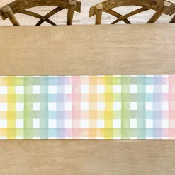 Hot Cami Monet Rainbow Gingham Table Runner