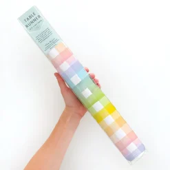 Hot Cami Monet Rainbow Gingham Table Runner