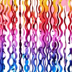 Sale xo, Fetti Rainbow Wavy Foil Fringe Curtain Backdrop