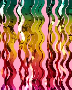Sale xo, Fetti Rainbow Wavy Foil Fringe Curtain Backdrop
