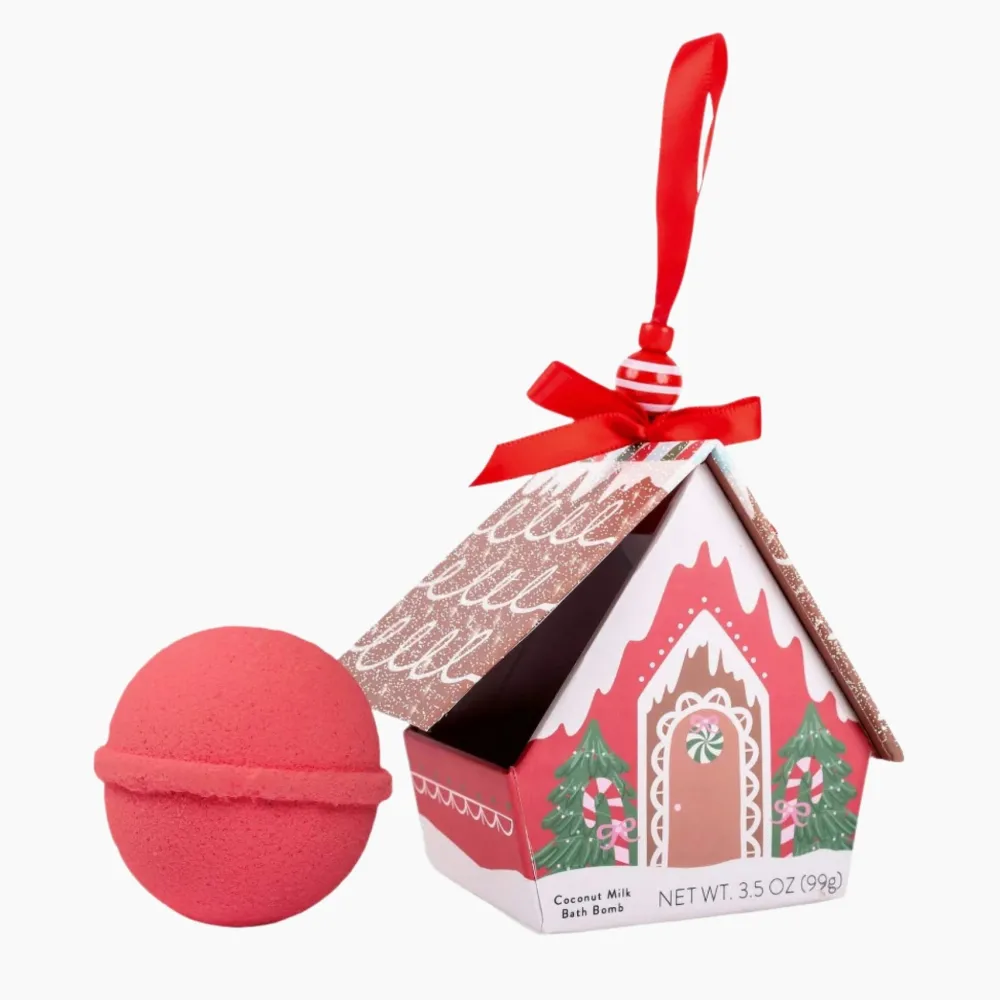 Discount Cait + Co Red Bath Bomb Christmas House Ornament