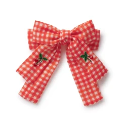 Hot Rifle Paper Co Red Checkered Cherries Hair Bow
