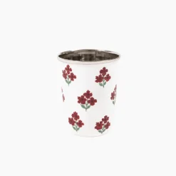 Discount Trudie Red Floral Short Enamelware Tumblers - Set of 4