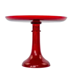 Estelle Colored Glass Red Glass Cake Stand