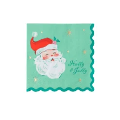 Outlet Bonjour Fete Red & Green Jolly Santa Small Napkins