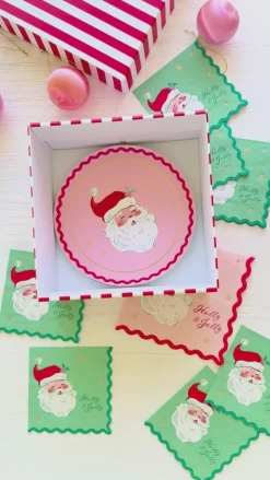 Outlet Bonjour Fete Red & Green Jolly Santa Small Napkins