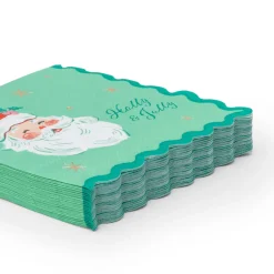 Outlet Bonjour Fete Red & Green Jolly Santa Small Napkins